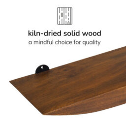MH London Hutch Set Of 2 Solid Wood Wall Shelf Living Bedroom Kitchen Wall Mounted Walnut Floating Shelves - thumbnail 6
