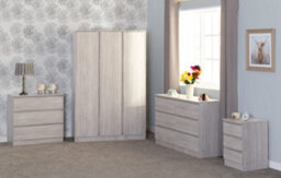 Seconique Malvern 3 Drawer Chest In Beige Urban Snow Finish Recessed Handles - thumbnail 7
