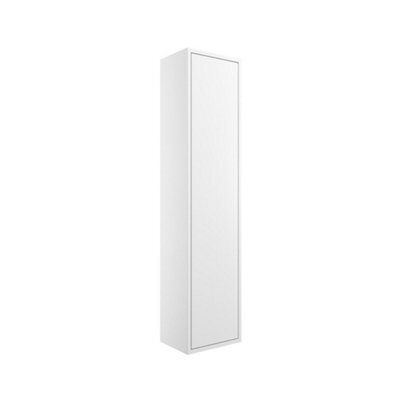 Grasmere Tall Matt White Single Wall-Mounted Bathroom Cabinet (H)129.5Cm (W)30Cm - image 1
