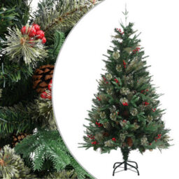 Berkfield Christmas Tree With Pine Cones Green 150 Cm Pvc&pe