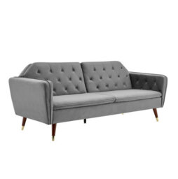 Bravich Victoria Sofa Bed 3 Seater Velvet Click Clack - Light Grey - thumbnail 7