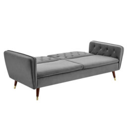 Bravich Victoria Sofa Bed 3 Seater Velvet Click Clack - Light Grey - thumbnail 5