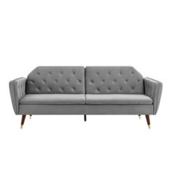 Bravich Victoria Sofa Bed 3 Seater Velvet Click Clack - Light Grey - thumbnail 4