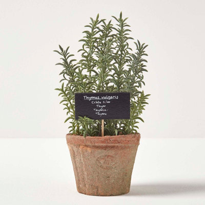 Homescapes Artificial Green Handcrafted Thyme Plant In Decorative Pot, 16 X 14 Cm - image 1
