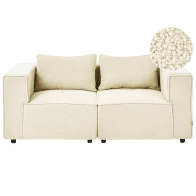 Beliani Modular Sofa 2 Seater Axebo Off-White Boucle - image 1