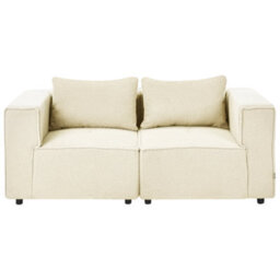 Beliani Modular Sofa 2 Seater Axebo Off-White Boucle - thumbnail 4
