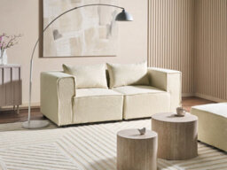 Beliani Modular Sofa 2 Seater Axebo Off-White Boucle - thumbnail 2
