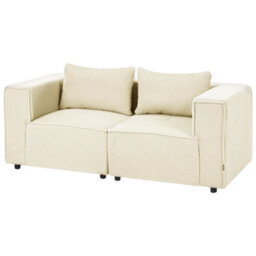 Beliani Modular Sofa 2 Seater Axebo Off-White Boucle - thumbnail 5