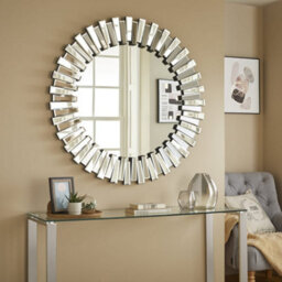 The Online Mirror Shop Wall Mirror Stella Starburst Bevelled Glass Segments With Stylish Black Outline- H 100Cm X W 100Cm X  D 3.5Cm - thumbnail 1