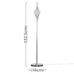 Valuelights Jaspa Modern Polished Chrome Metal Wire Geometric Diamond Design Floor Lamp Base - thumbnail 5