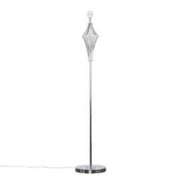 Valuelights Jaspa Modern Polished Chrome Metal Wire Geometric Diamond Design Floor Lamp Base - thumbnail 1