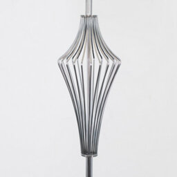 Valuelights Jaspa Modern Polished Chrome Metal Wire Geometric Diamond Design Floor Lamp Base - thumbnail 2
