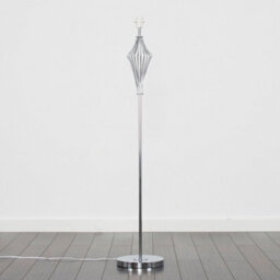Valuelights Jaspa Modern Polished Chrome Metal Wire Geometric Diamond Design Floor Lamp Base - thumbnail 4