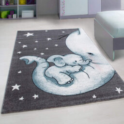 Bravich Blue Baby Elephant And Stars Rug - Kids - 160X230Cm - thumbnail 1