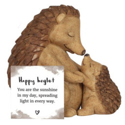 Hedgehog Mother And Baby Ornament With Mini Sentiment Card - thumbnail 2