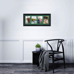 AK Frames 50X20Cm Black Classic Multi Photo Frame With Emerald Mount - Holds 4 Apertures (4X) 6X4 Photos - thumbnail 3