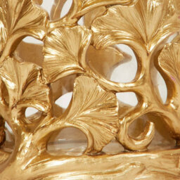 Deenz Gold Leaf Candle Holder Leaves Patterns, Romantic Transparent Votive Candle Holder, Glass Candle Jars - thumbnail 4