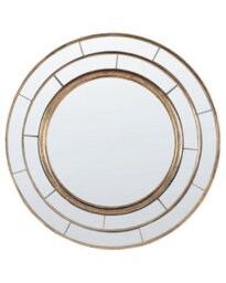 Wyld And Coco Aurora Home Gold Round Wall Mirror 40Cm Diameter, Gold Painted Frame, Ready To Hang - thumbnail 1