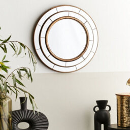 Wyld And Coco Aurora Home Gold Round Wall Mirror 40Cm Diameter, Gold Painted Frame, Ready To Hang - thumbnail 2