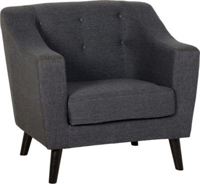 Seconique Ashley 1 Seater Sofa Chair Upholstered In Grey Fabric - image 1