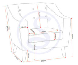 Seconique Ashley 1 Seater Sofa Chair Upholstered In Grey Fabric - thumbnail 8