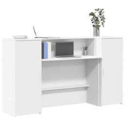Berkfield Reception Desk White 180X50X103.5 Cm Engineered Wood - thumbnail 1