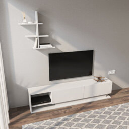 Decorotika Decortika Liza Modern Tv Stand Tv Unit With Storage White - thumbnail 3