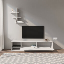 Decorotika Decortika Liza Modern Tv Stand Tv Unit With Storage White - thumbnail 4