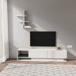Decorotika Decortika Liza Modern Tv Stand Tv Unit With Storage White - thumbnail 1