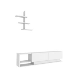 Decorotika Decortika Liza Modern Tv Stand Tv Unit With Storage White - thumbnail 5