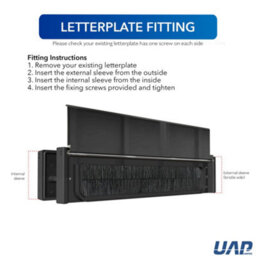 "UAP Limited Uap Framemaster 12"" Black Aluminium Draught Proof Letterbox For Upvc Composite And Wooden Doors 20 To 40mm" - thumbnail 5