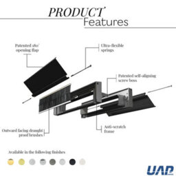 "UAP Limited Uap Framemaster 12"" Black Aluminium Draught Proof Letterbox For Upvc Composite And Wooden Doors 20 To 40mm" - thumbnail 6