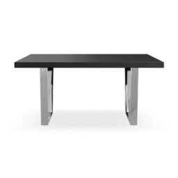 More4Homes Aria 4-6 Seater Dining Table Modern Black Table Top W Chrome Legs - thumbnail 3