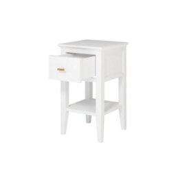 Wyld Haus Parnaiba White Wood Grain 1-Drawer Bedside Table, Brushed Brass Handle - thumbnail 4