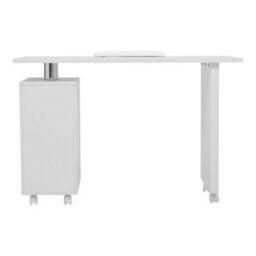 Living And Home White 4 Drawers Manicure Nail Table Beauty Salon Desk With Wheels, 119Cm W - thumbnail 5