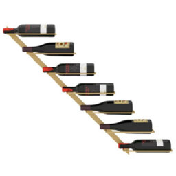 Walplus Wall-Mounted Wine Rack For 7 Bottles Gold Metal - thumbnail 3