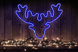 Shatchi Jumping Reindeer Neon Effect Rope Light Silhouette Double Side 90 Warm White Leds Christmas Outdoor Home Wall Garden - thumbnail 4