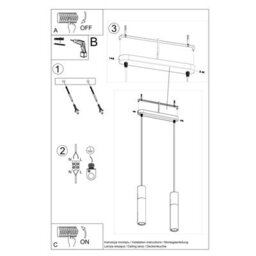 Luminosa Lighting Luminosa Pablo Twin Hanging Pendant Light White, Natural Wood Gu10 - thumbnail 5