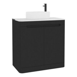Royal Bathrooms Venice 800mm Matt Nocturne Black Freestanding Bathroom Countertop Vanity Unit 2 Door With Peak Basin - thumbnail 7