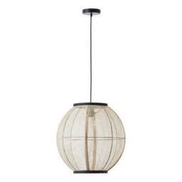 Luminosa Lighting Luminosa Zaire Single Pendant Ceiling Lamp, Natural Linen, Matt Black - thumbnail 6