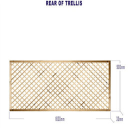Premier Garden Supplies Elite Diamond Wooden Trellis Panel 6Ft X 3Ft (3 Pack) Standard Lattice Fencing Topper For Climbing Plant Support - thumbnail 2