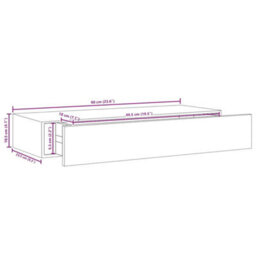 Vidaxl Wall-Mounted Drawer Shelf Black 60X23.5X10Cm Mdf - thumbnail 3