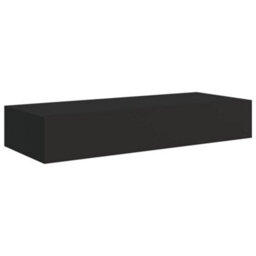 Vidaxl Wall-Mounted Drawer Shelf Black 60X23.5X10Cm Mdf - thumbnail 1