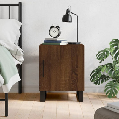 Berkfield Bedside Cabinet Brown Oak 40X40X50 Cm Engineered Wood - image 1