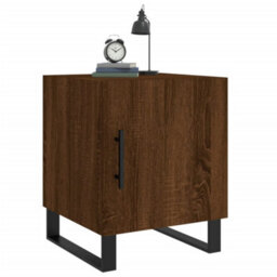 Berkfield Bedside Cabinet Brown Oak 40X40X50 Cm Engineered Wood - thumbnail 4