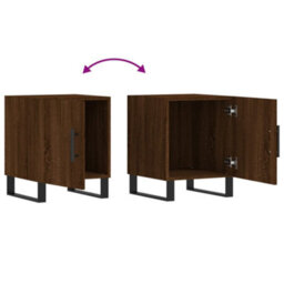 Berkfield Bedside Cabinet Brown Oak 40X40X50 Cm Engineered Wood - thumbnail 9