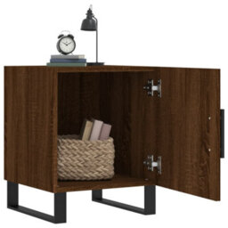 Berkfield Bedside Cabinet Brown Oak 40X40X50 Cm Engineered Wood - thumbnail 3