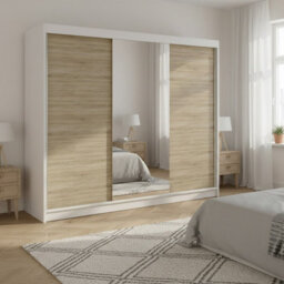 Derby I Spacious 200 Cm Wardrobe Made From Durable Laminated Board White Sonoma - thumbnail 2