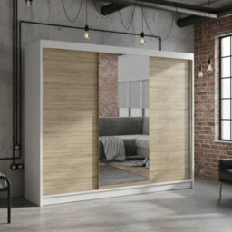 Derby I Spacious 200 Cm Wardrobe Made From Durable Laminated Board White Sonoma