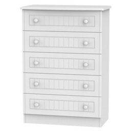 Vittoria Ready Assembled Matt White No Effect 5 Drawer Chest (H)1075mm (W)765mm (D)415mm - thumbnail 1